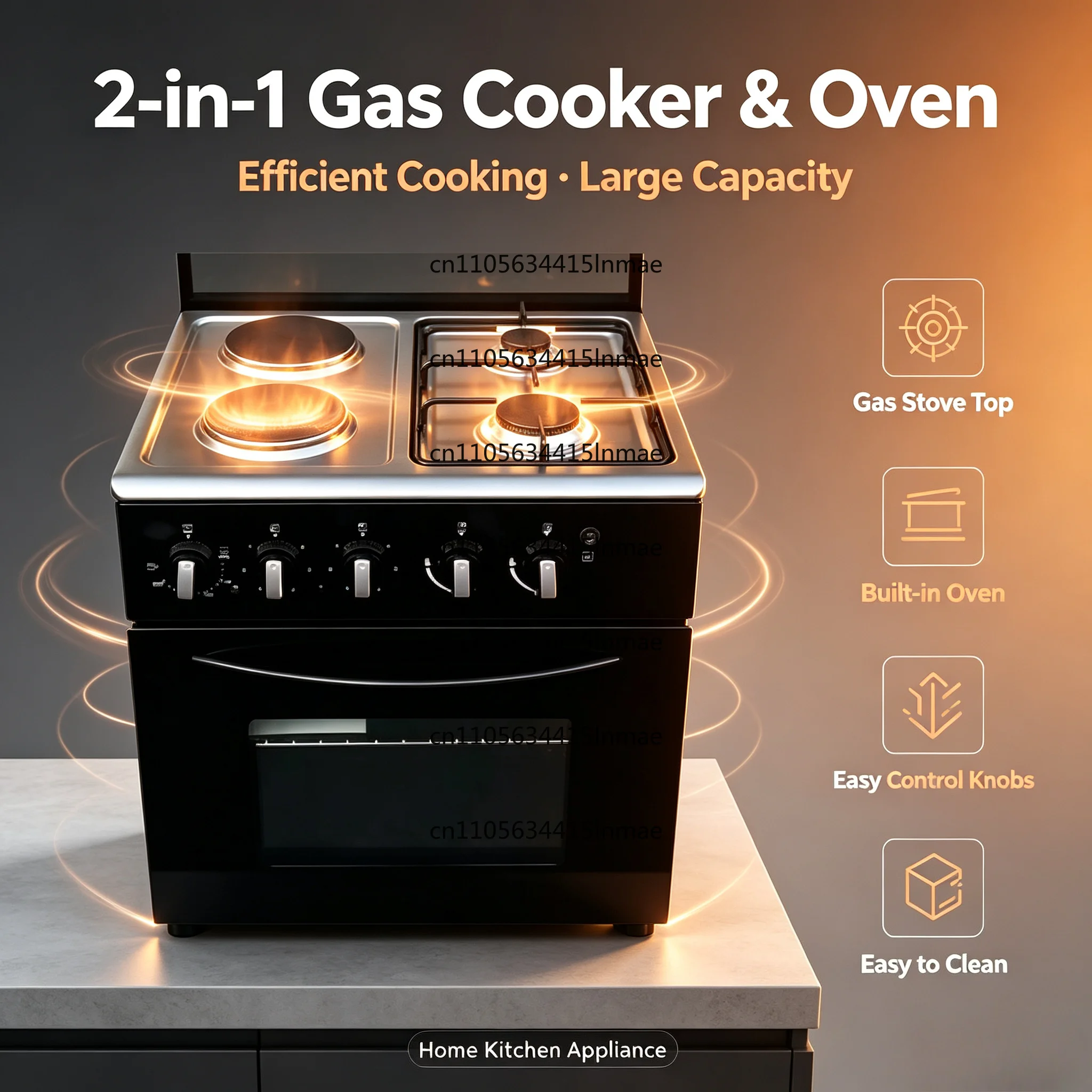 Oven All-in-one Kitchen Machine Free Standing Gas Stove with Grill 2 Gas 2 Electric +Electric Oven Multi Functional Stove