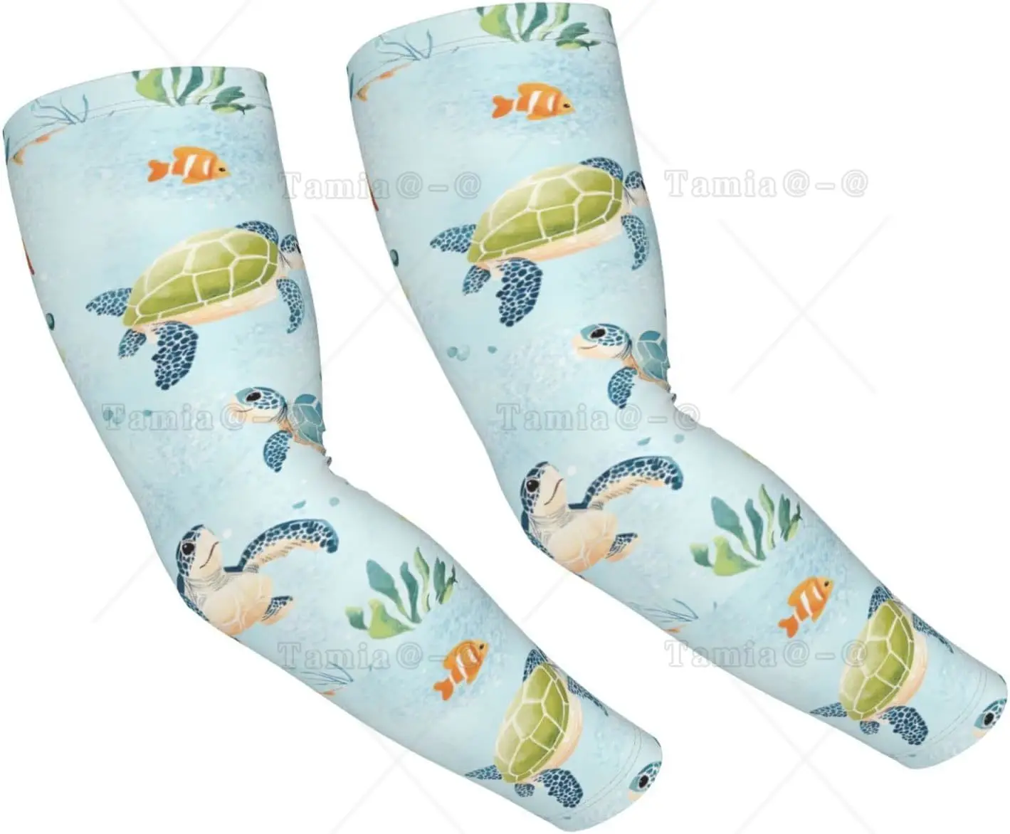Cute Sea Turtles Cooling Sleeves Arm Sleeves Turtles Sun Arm Cover for Men Women Cycling Golfing