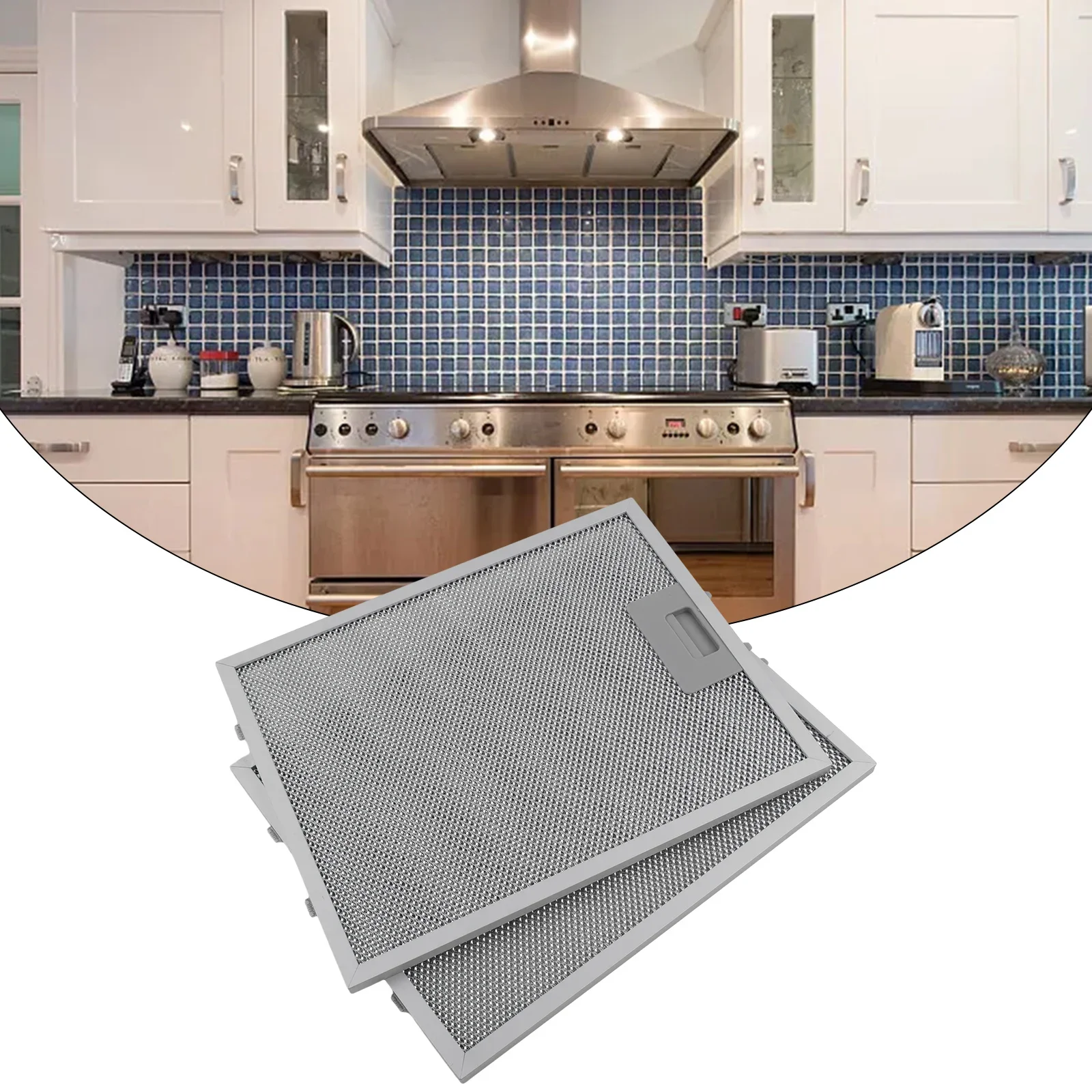 2PCS Stainless Steel Cooker Hood Filters Metal Mesh Extractor Vent Filter 5Layers Aluminized Grease 320x260x9mm Kitchen Tools