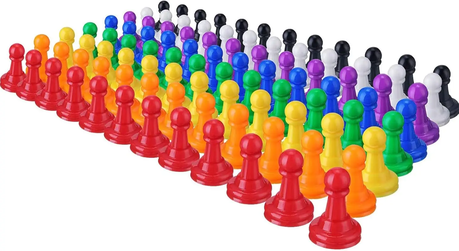 

96 Pcs Multicolor Plastic Pawn Pieces for Board Games, 1 Inch, 8 Colors