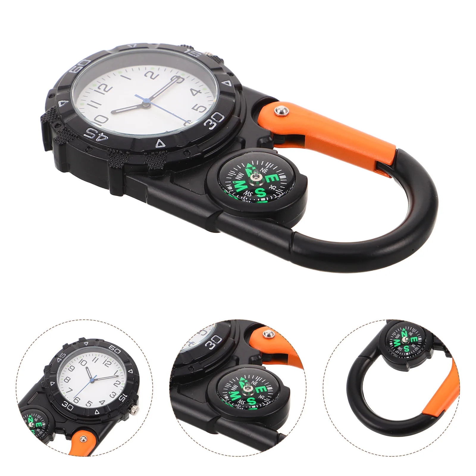 

Clip on Compass Watch with Metal Carabiner Keychain for Outdoor Hiking Camping Survival Emergency Pocket