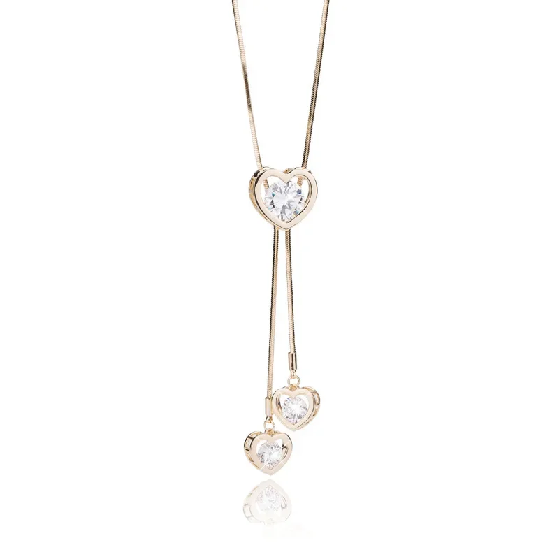 

Heart-shaped sweater chain, a versatile accessory for autumn and winter, a fashionable long heart-shaped necklace
