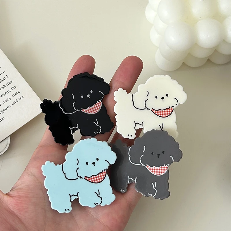 Presilha de cabelo acrílica de cachorro fofo de desenho animado para mulheres meninas grampos de cabelo de animais personalidade doce presilhas franja acessórios de cabelo