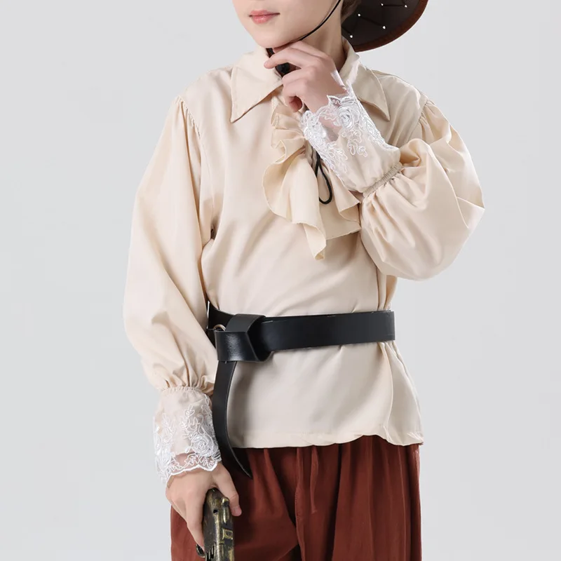 قميص عصر النهضة المكشكش للرجال سروال القراصنة فيكتوريا زي الهالوين في العصور الوسطى