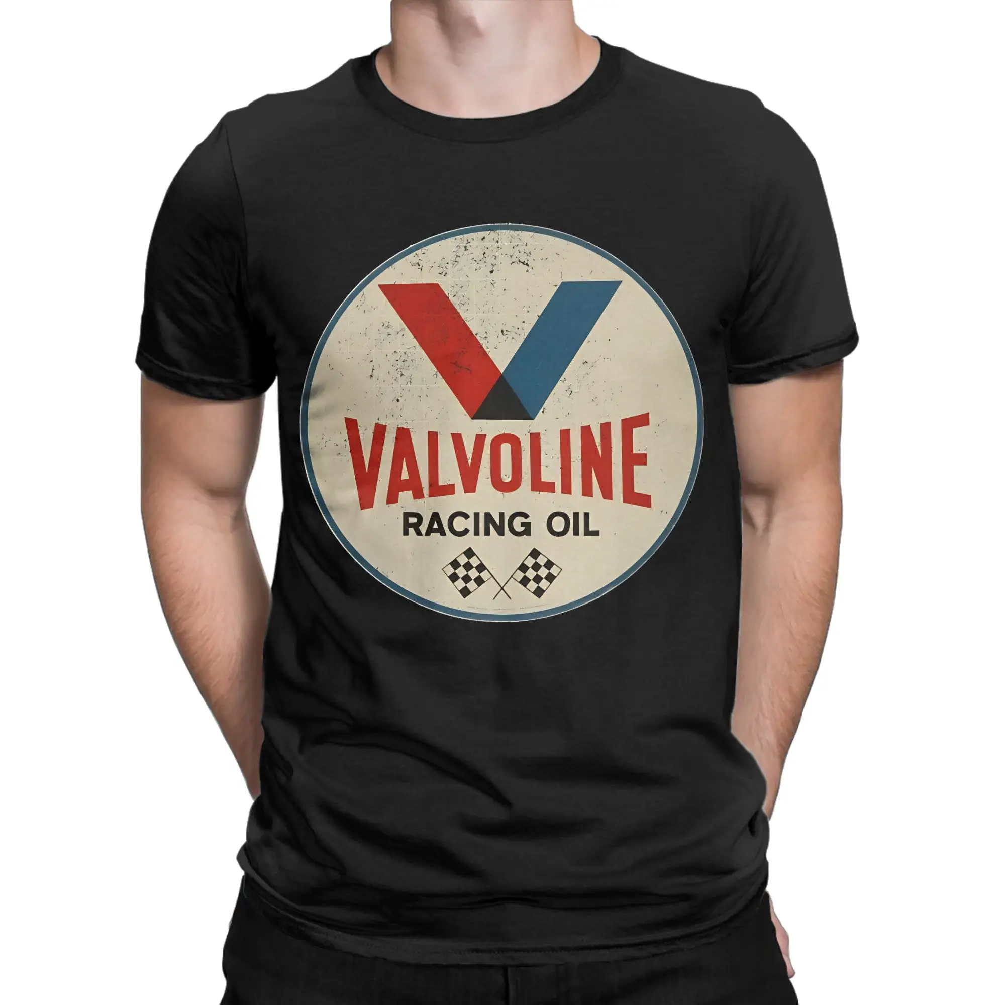Camiseta de algodón 100% con gráfico de la marca Valvoline Racing, camisetas Valvoline para hombre