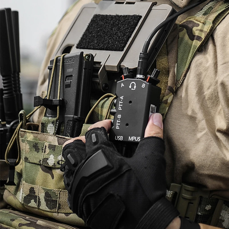 FCS-Tactical MPU5 Adaptador PTT Dual CNC Metal para AMP y COMTAC3 - imagen 3