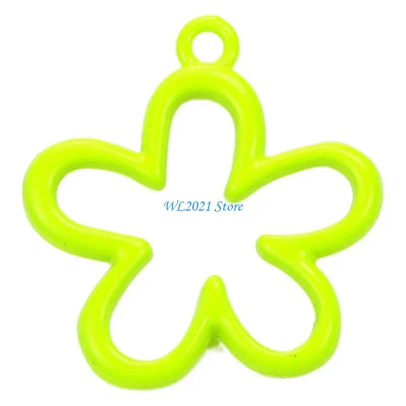 

G5GC Elegant Hollow Five Petal Flower Pendant Charm Accessory for DIY Jewelry Making