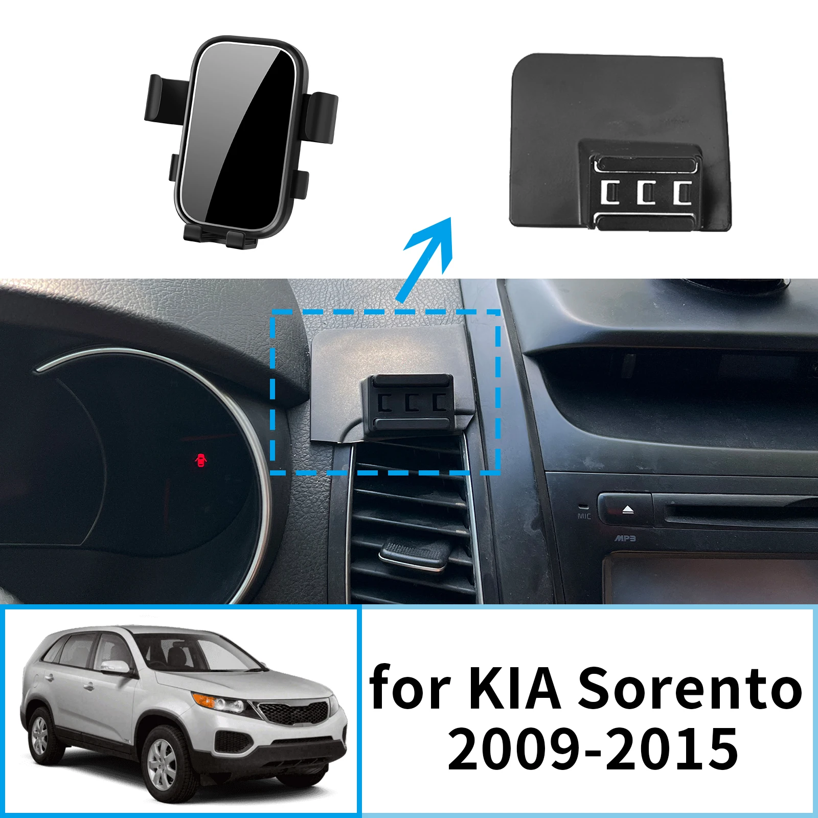 Автомобильные аксессуары для подставки для KIA Sorento 2009-2015 2010 2011 2012 2013 2014, GPS-кронштейн, навигационный автомобильный держатель для мобильного телефона