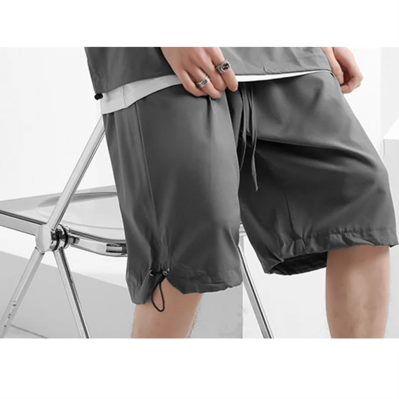 Quick-drying Ice Silk Thin Sports Suit Summer Men's Casual Short-sleeved Shorts Two-piece Outdoor Running Breathable Tracksuit