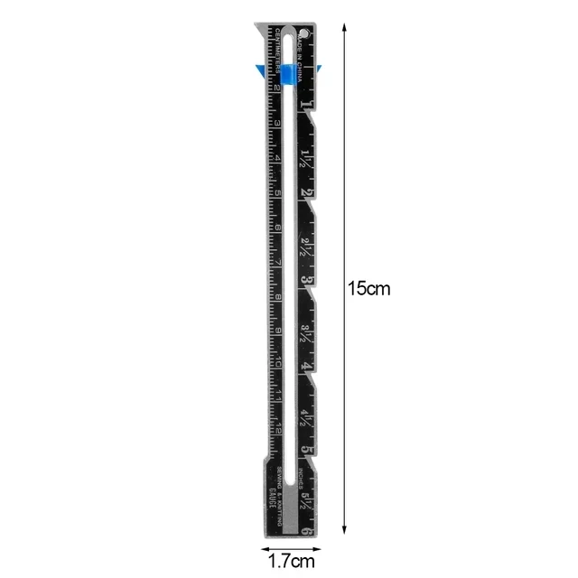 5-IN-1 Sewing Seam Ruler Measuring Gauge, Aluminum & Plastic