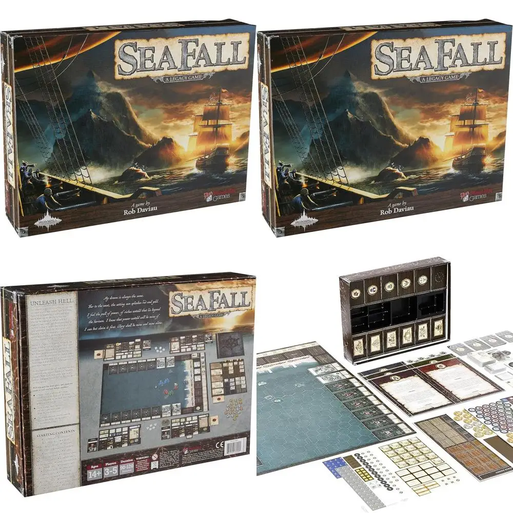 

SeaFall: Legacy Board Game - Adventure & Strategy for Ages 14+, 3-5 Players, 90-120 Mins, by Plaid Hat