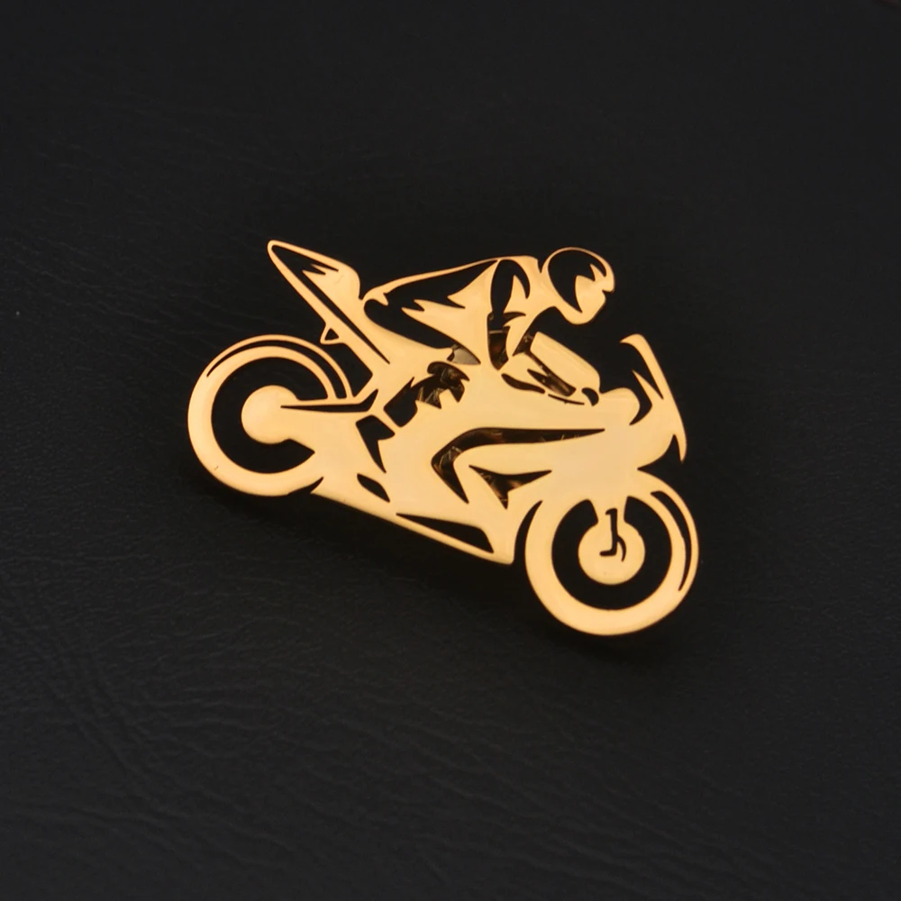 Stainless Steel Brooch, New Motorcycle Badge Brooch, Men's Brooch, Gift for Motorcycle Enthusiasts, Motorcycle Salesperson