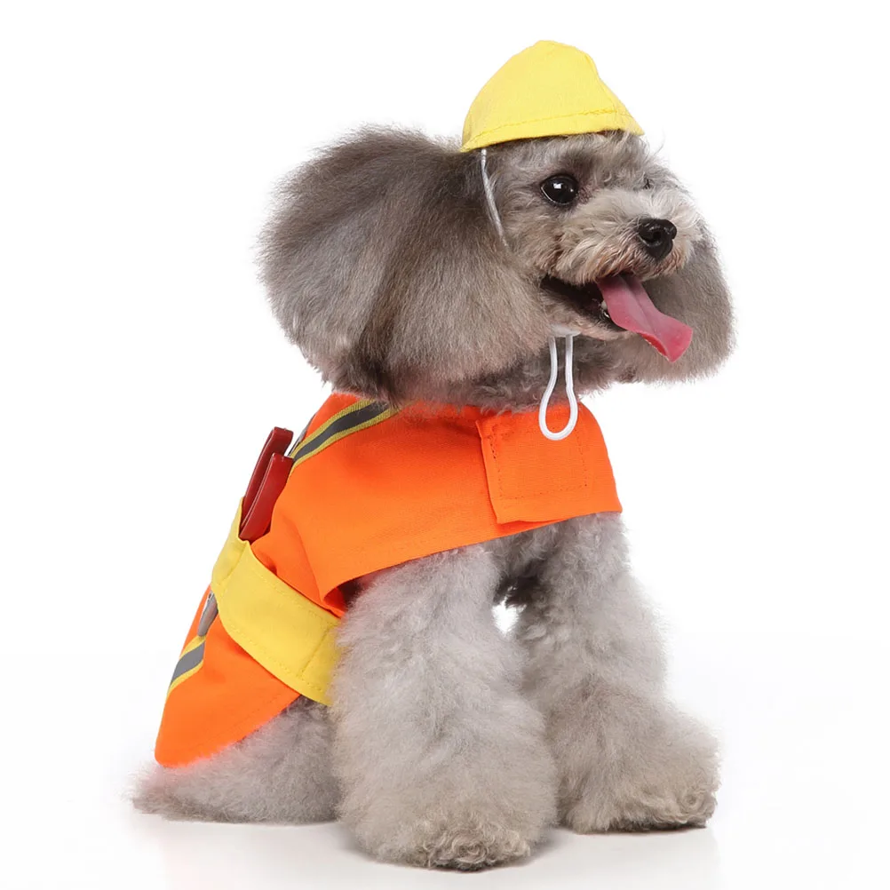 

Festival Dog Clothes Engineer Appearance ange L Size Breathable Polyester Puppy Costume Adorable Pet Outfit Small Dog Jacket