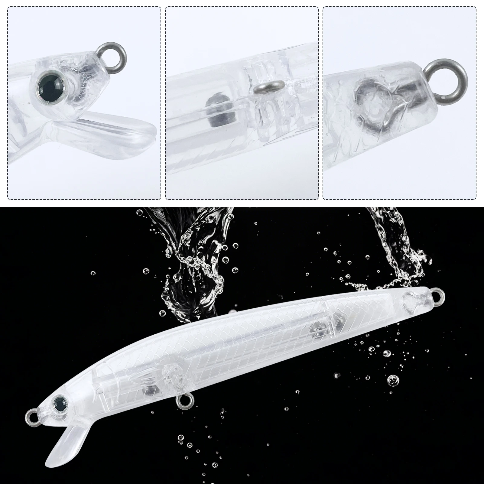 Kit de señuelos duros sin pintar FREE FISHER para DIY