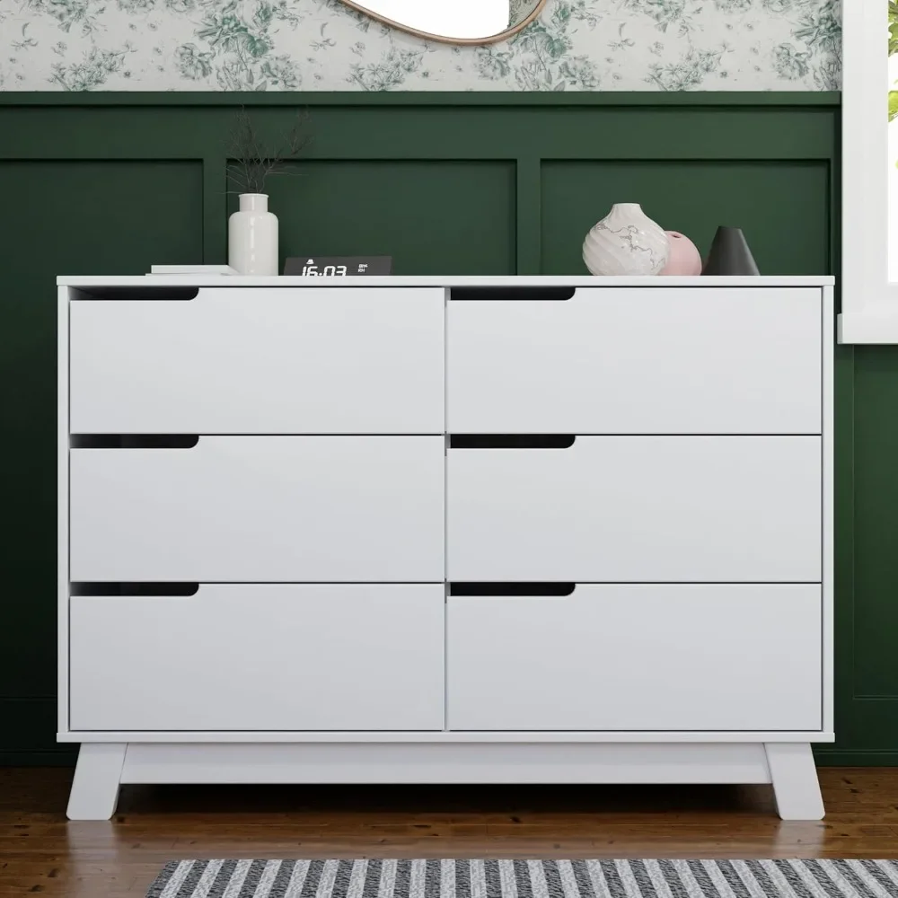 Hudson 6-Drawer Assembled Double Dresser in White, Greenguard Gold Certified