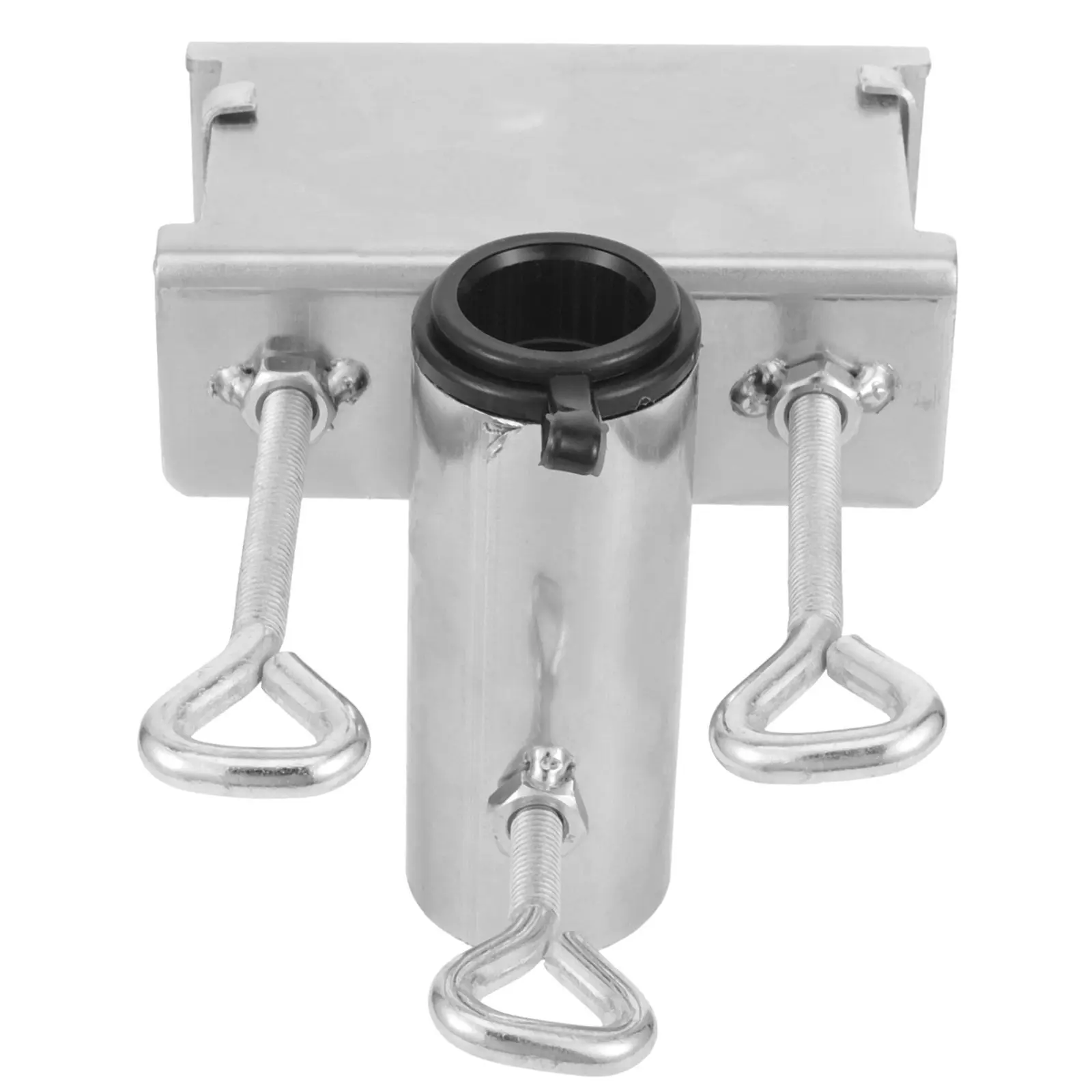 Metal Outdoor Umbrella Holder Balcony Railing Umbrella Clamp For Outdoor Dining Table Patio Deck Mount Adjustable