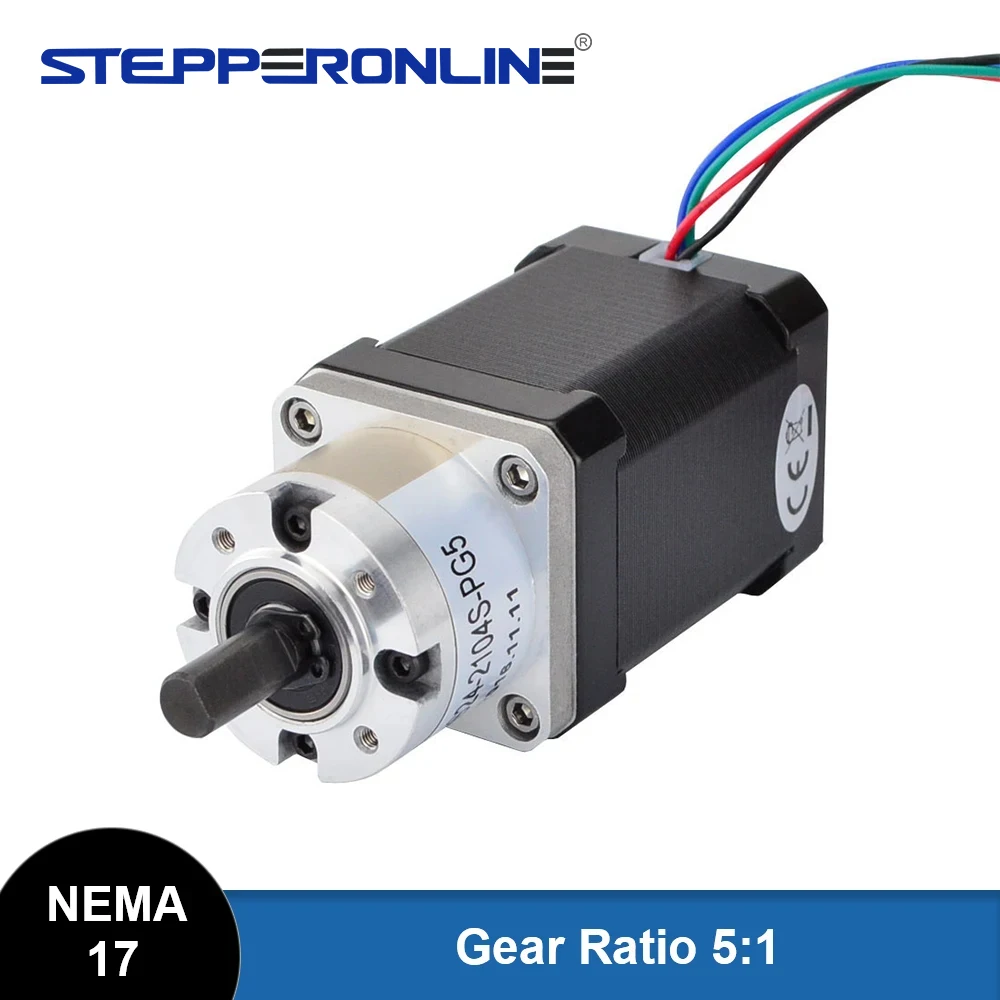 4-lead Nema 17 Stepper Motor 42 Motor Extruder Gear Stepper Motor Ratio 5:1 Planetary Gearbox 2.1A Nema17 Step Motor