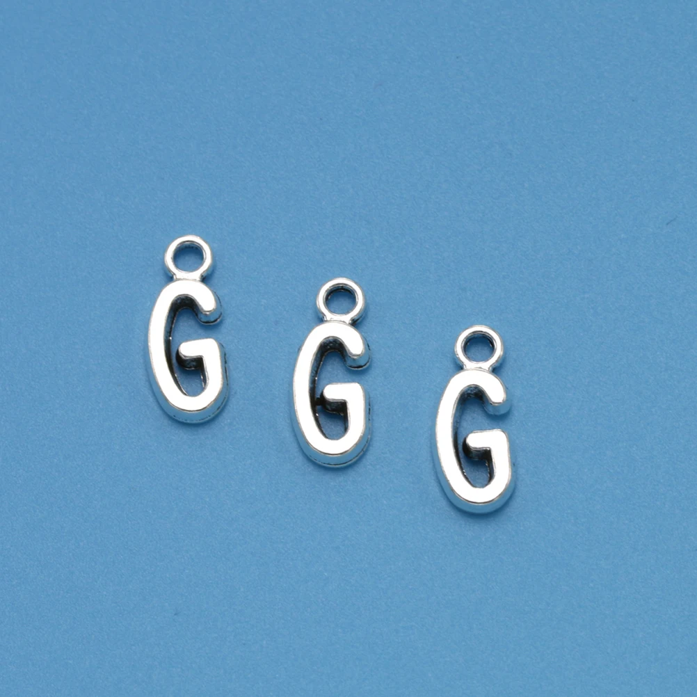 

50 Pcs Small Letter Charms Pendant Necklace in Jewelry for Making Initial Alloy