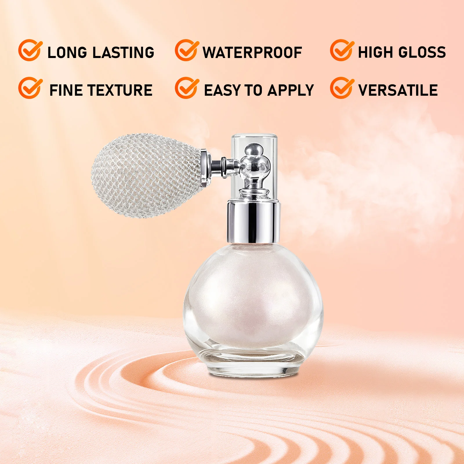フェイスボディグリッタースプレーハイライターパウダーダイヤモンド高光沢スプレーボトルフラッシュエアバッグパウダーホワイトブロンズイルミネーターメイクアップ