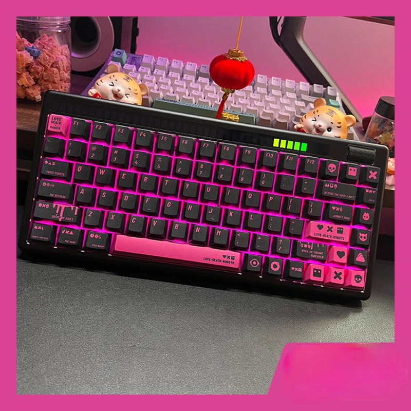 142 Keys/set Love Death Robots Key Caps PBT 5 Sides Dye Subbed Keycaps Cherry Profile Keycap For 61 64 68 87 980 104 HHKB