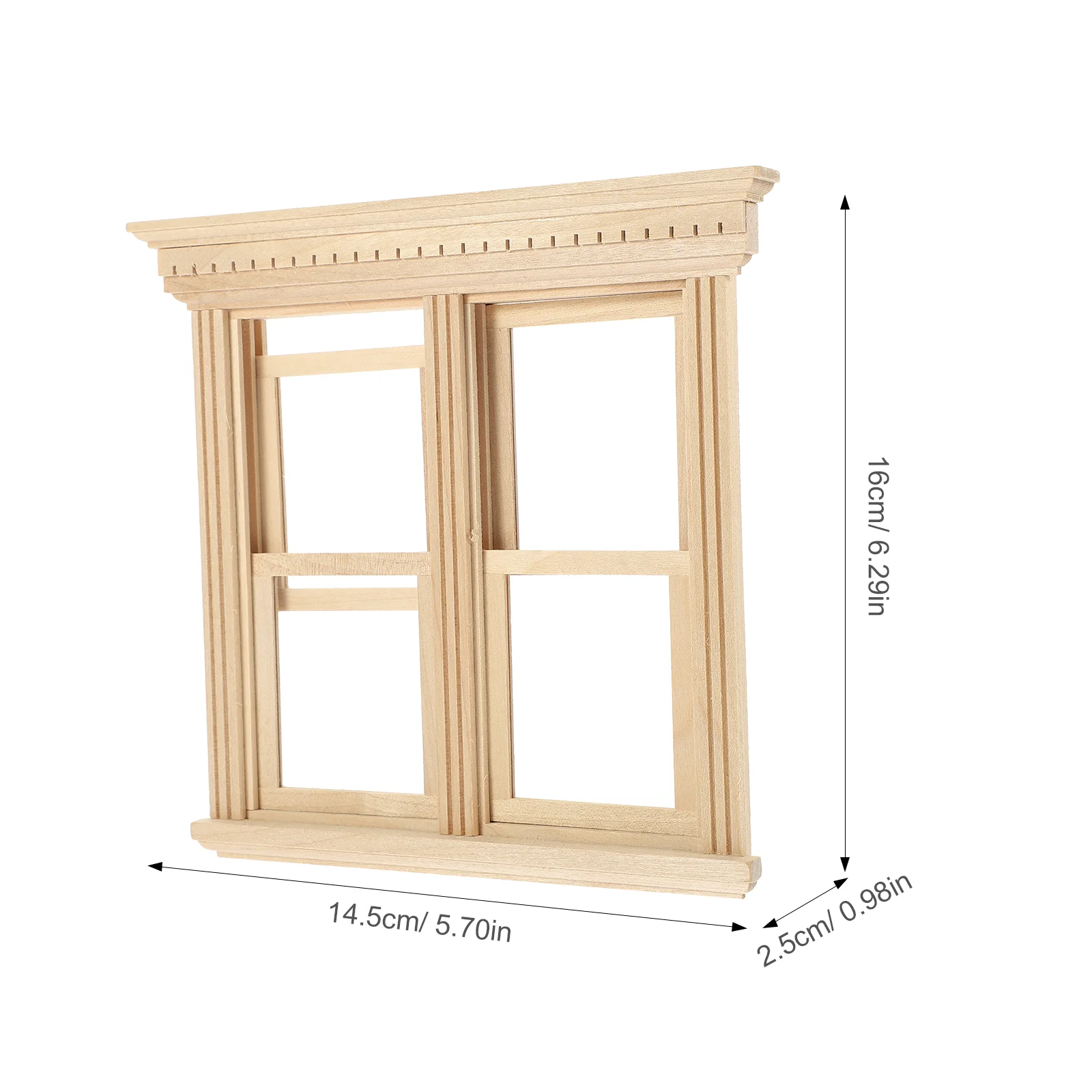 Ornements en bois coulissants pour mini fenêtre, modèle de meubles miniatures, ornement de jardin, maison de courses, accessoires de décoration