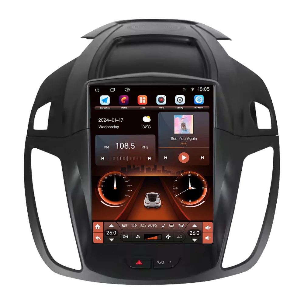 

ZAIQU Hot Manufacture Android 13 With 10.4 Inch Car Stereo Radio Video Play Car Play Multimedia Navigation for Ford Kuga 2013-20