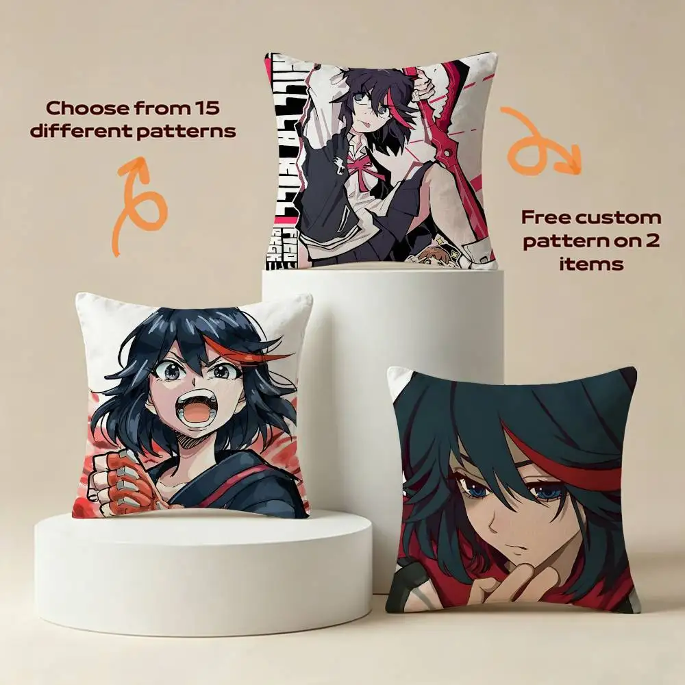 Ryuko Matoi Anime KAK Square Sofa Pillow Cover Solid Color Living Room Home Decor Cushion Case