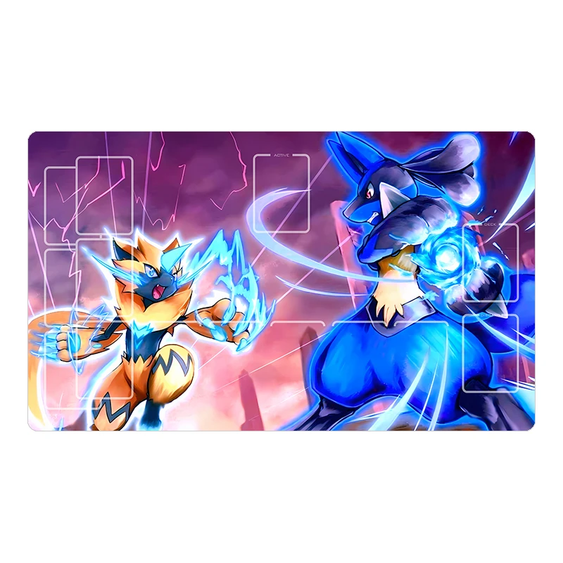 60*35*0.2cm PTCG Pokemon Dedicated GAME Card Mat Battle Marnie Nessa Arceus Eevee Rayquaza Gift Toy Anime Table Mat