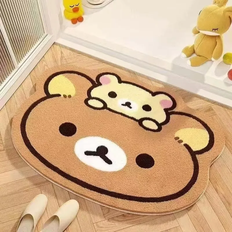 VIKAMA Cute Bear Shaped Doormat for Kids Room Bedroom Bathroom, Soft & Warm, Noise Reducing, Home and Garden, Home Decor