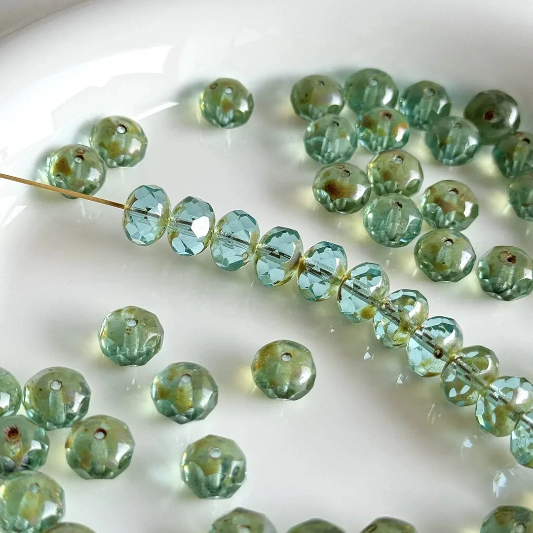 20pcs  6*8mm Handmade Glass Beads Bracelet Necklace Earring Scatter Pieces DIY Semi-finished Production