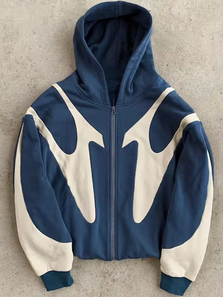 Y2k American Retro Letter Pri - Street Fashion Zip Up Hoodie review and price