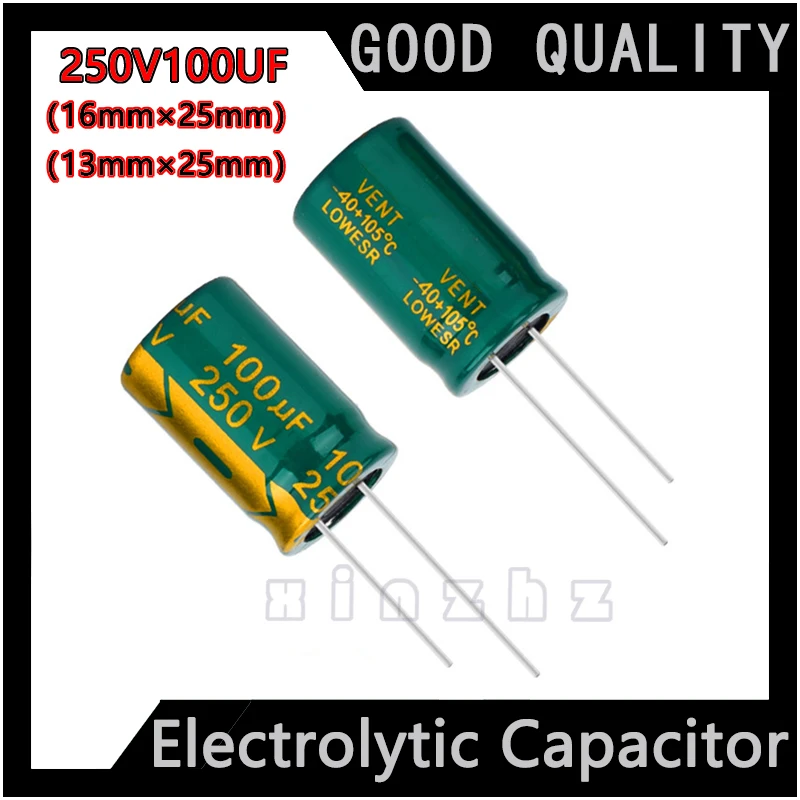 Electrolytic Capacitor 250V 100UF New Original High Frequency Durable Capacitor Specification 13X25MM/16X25MM