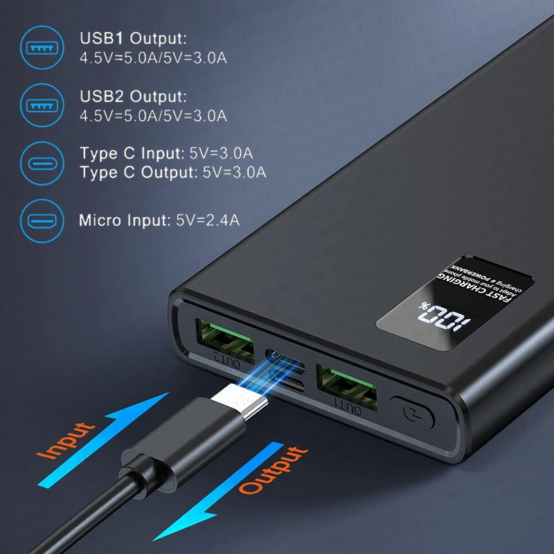 For Xiaomi 500000mAh Powerbank Mobile External Spare Battery Fast Type-C Portable Charger Charging For iPhone Samsung Power Bank - view 4
