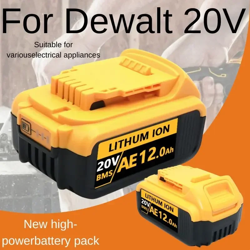 For Dewalt Screwdriver 20V 6.0Ah/8.0Ah/12.0Ah DCB200 Battery Lithium-ion DCB612 DCB609 DCB205 DCB200 DCB182 for Dewalt 20V fer