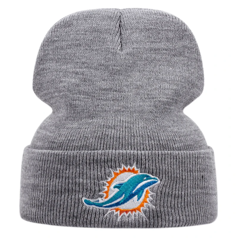 Dolphin embroidery Knit Hat winter keep Warm beanie men and women Outdoor casual hip hop hat