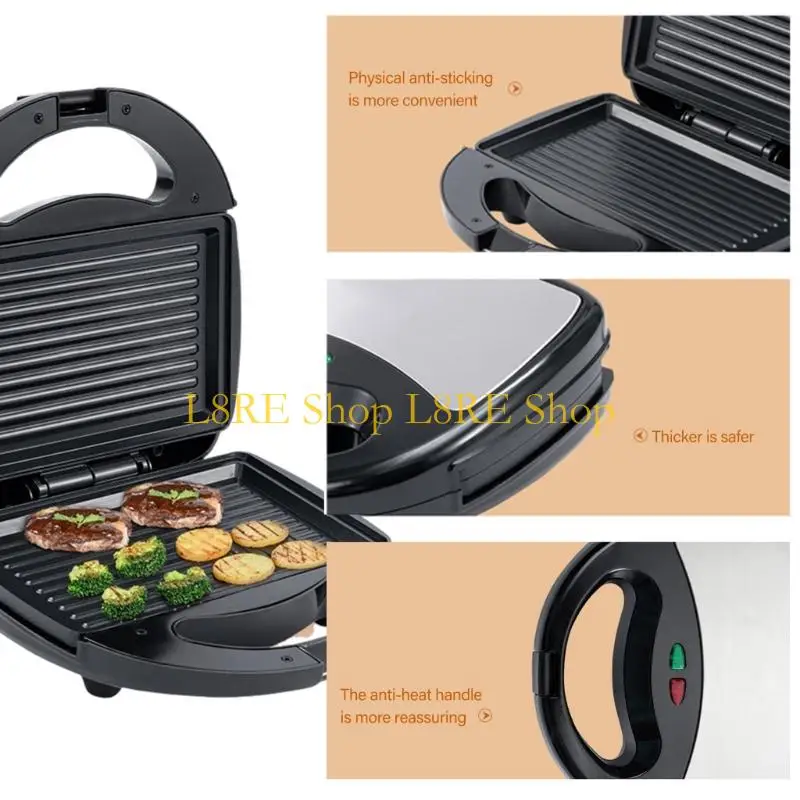 L8RE実用的な750Wサンドイッチグリルとワッフルメーカーは、簡単に掃除しやすいベーキングマシンワッフルマシンを効率的に調理しています