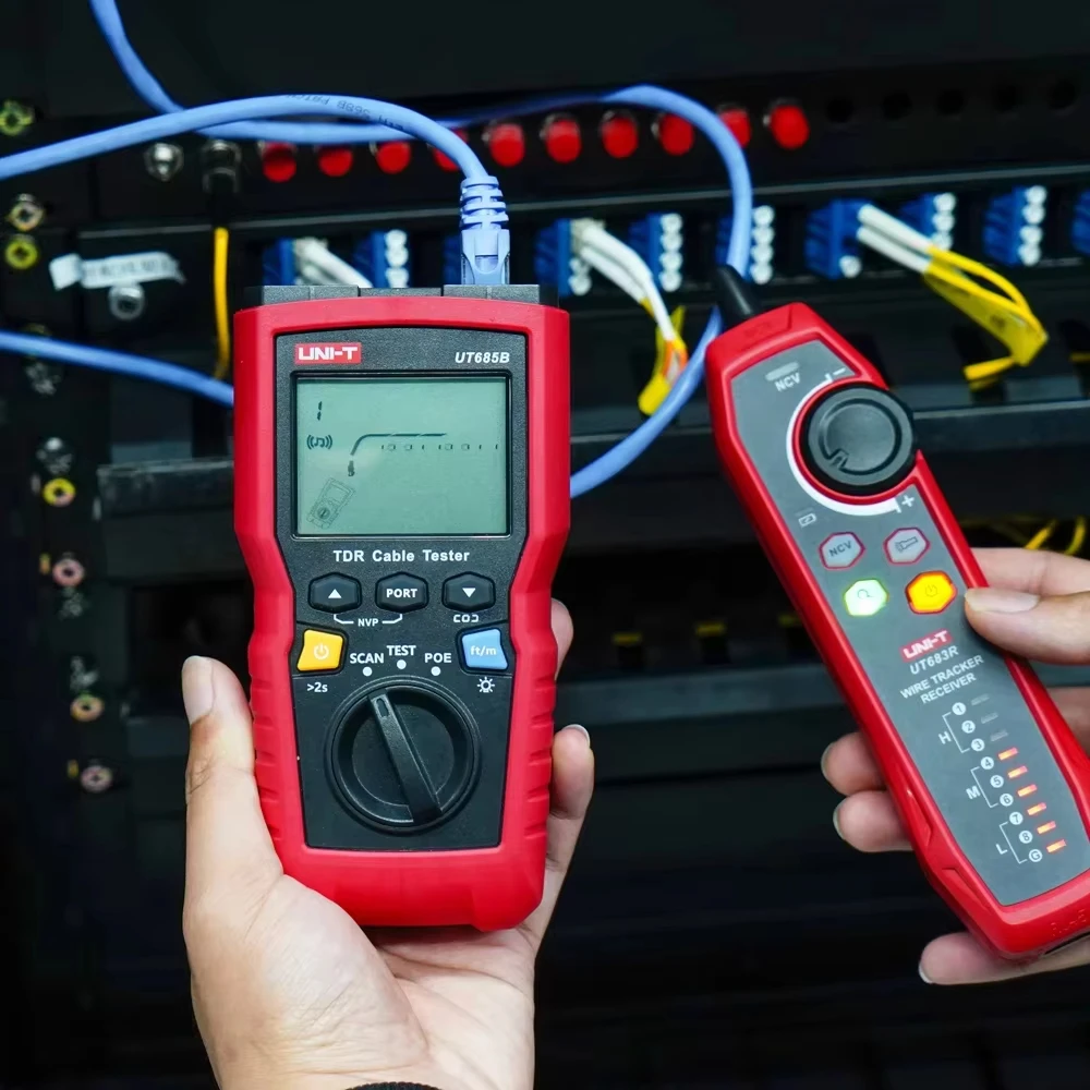 Uni t testador de cabo de rede tdr ut685b kit rastreador de cabo lan testador rj45 rj11 detector fiação display lcd ferramenta de rede