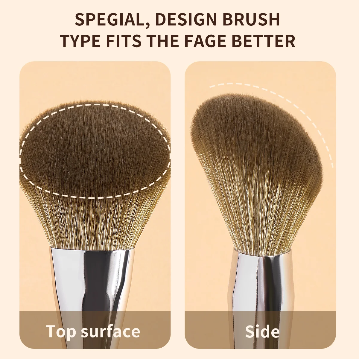 MAANGE Pennello professionale per cipria inclinato Grandi capelli morbidi e densi per polvere minerale Cosmetici Miscelazione Strumento di bellezza Pennello Kabuki