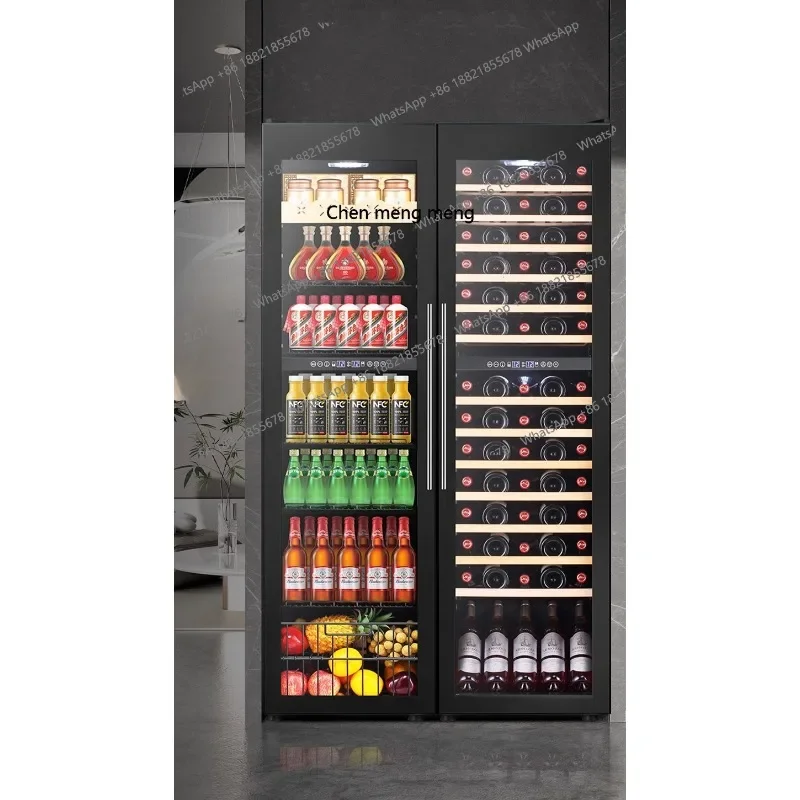 New arrive Double door combination constant temperature wine cabinet large capacity tea beverage ice bar refrigerated display ca