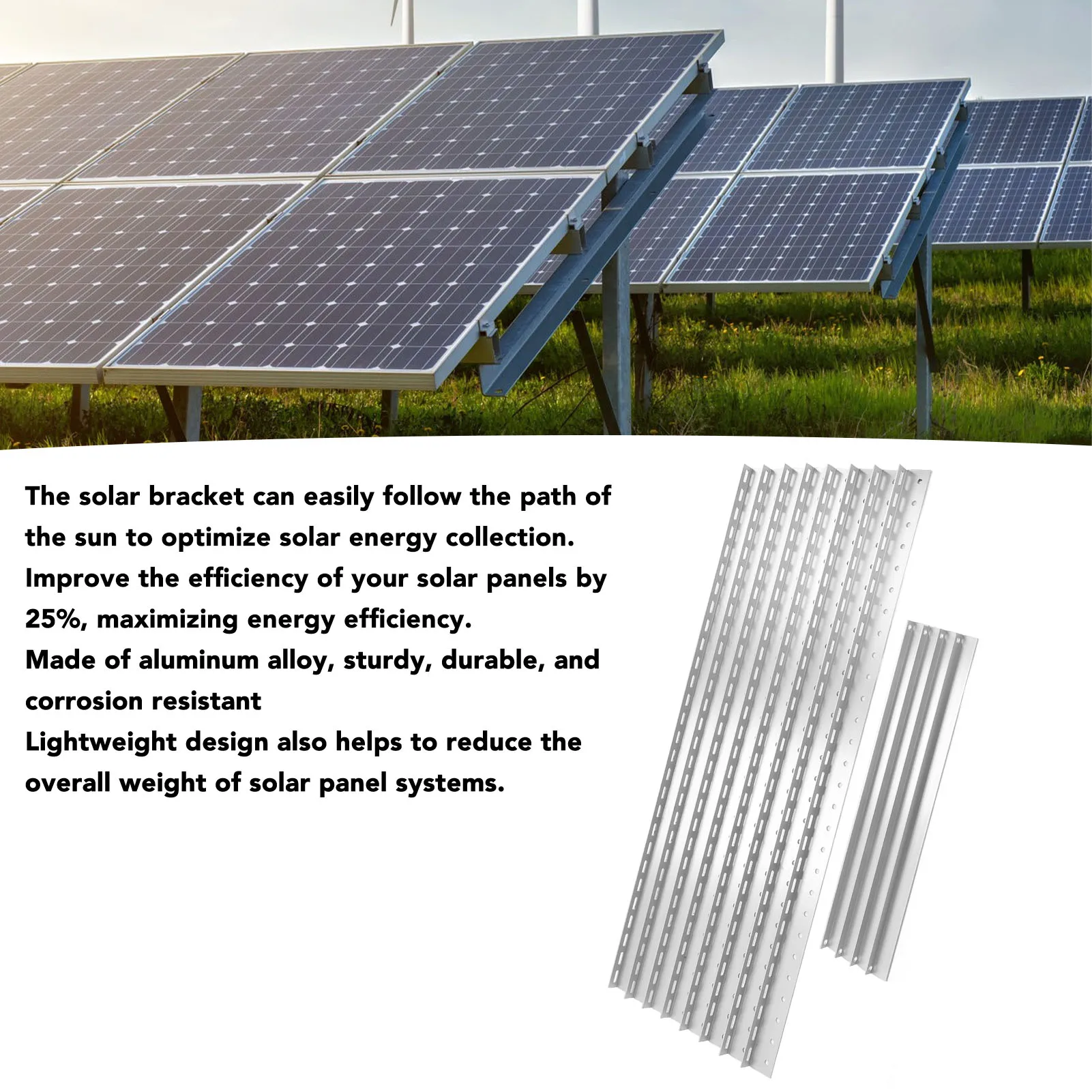 

Folding Legs Solar Panel Tilt Mount 2 Set - 41in Adjustable Bracket for Roof Garage 180-600W