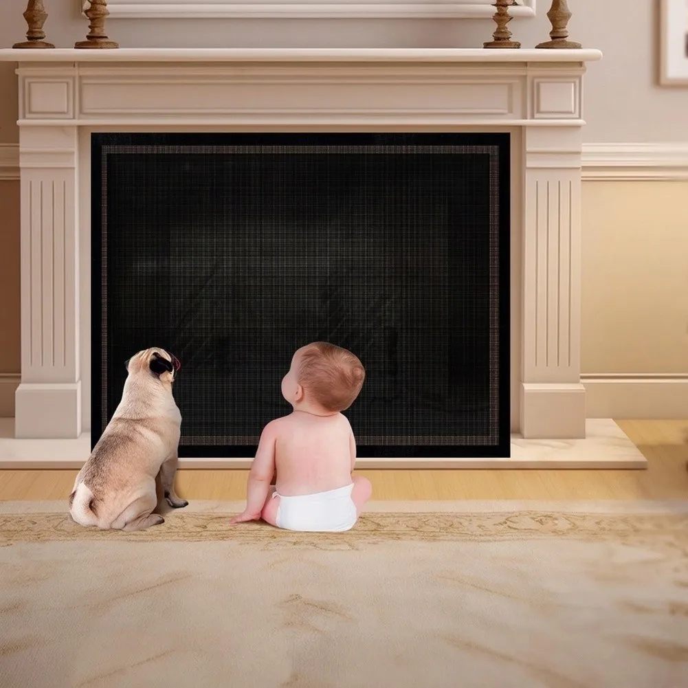 Fireplace Barrier for Homes with Toddlers and Pets Offering Physical Separation from Fire Without Obstructing Sightlines
