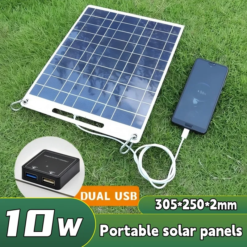 

10W Solar panel 5V 2USB Portable Foldable Waterproof For cell phone power bank Battery Charger outdoor camping tourism Fishing