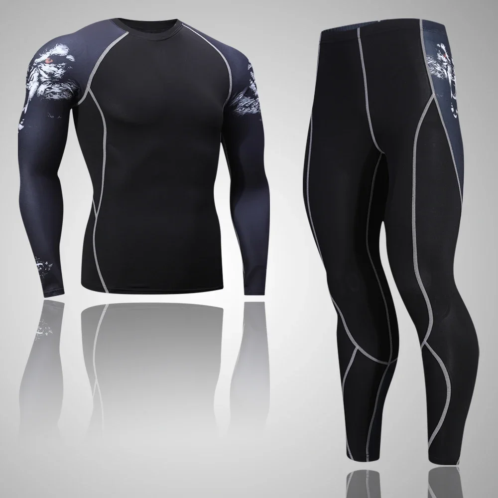 Ensemble de sous-vêtements thermiques pour homme, collants de compression, couche de base chaude, course à pied sportive, entraînement, jogging imbibé, salle de sport, hiver, 2022