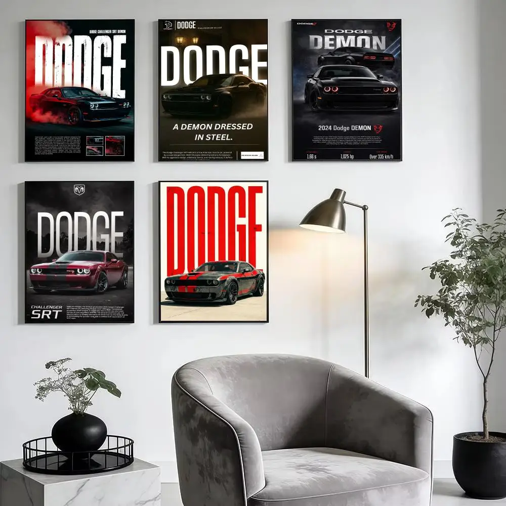 Super Car D-Dodge Poster Aesthetic Wall Art Print Modern Bedroom Living Room Decor Trendy Gift