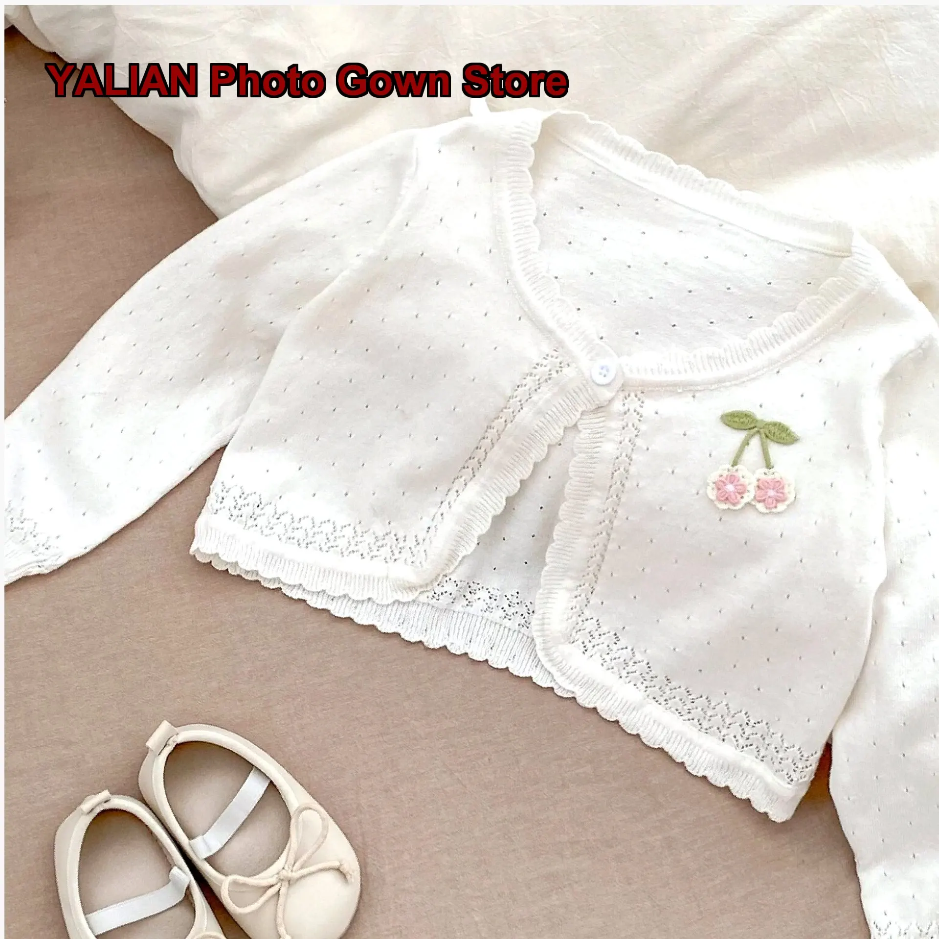 Girls Knit Top Kids Spring Autumn Thin Breathable Soft Skin-Friendly Baby