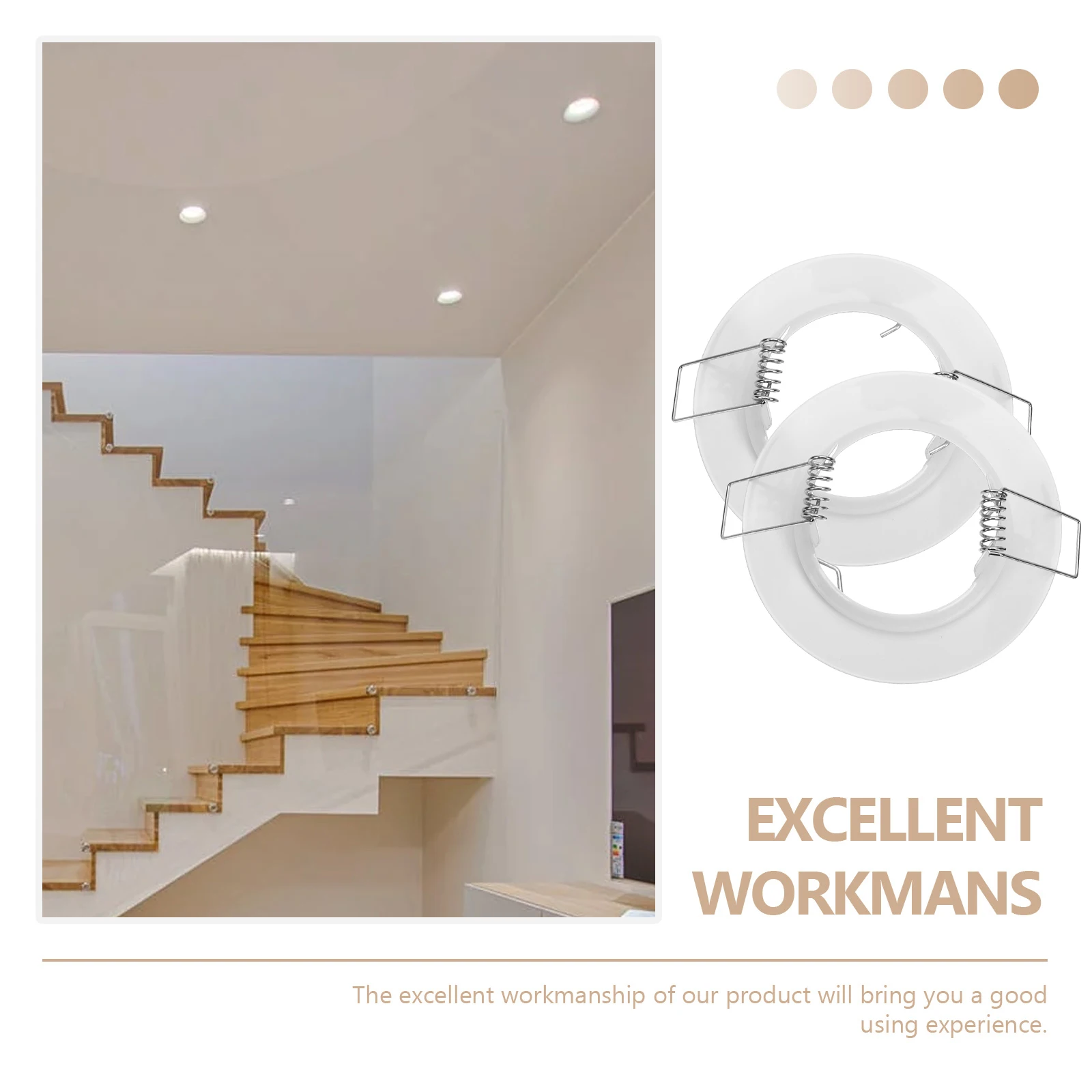 

2pcs Recessed Light Covers GU10 Lampshade White 50mm Decorative Trim Frame for Kitchen Bedroom LED Trimming Tools Parts