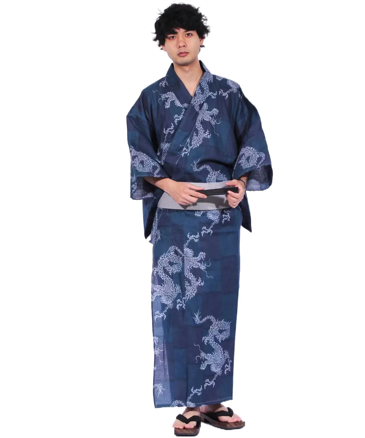 Men's Kimono Sle Robe Traditional Cotton Breathable Home Wear Japanese Batobe Floral Print Long Gown Comfortable Autumn F...
