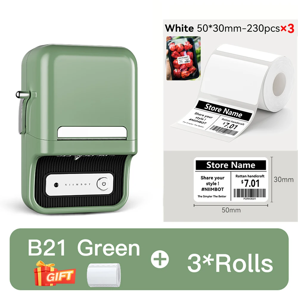 NiiMbot B21 B21 PRO Bluetooth zelfklevende labelprinters Mini thermische printer Draadloze barcodelabelmaker voor kantoorkleding
