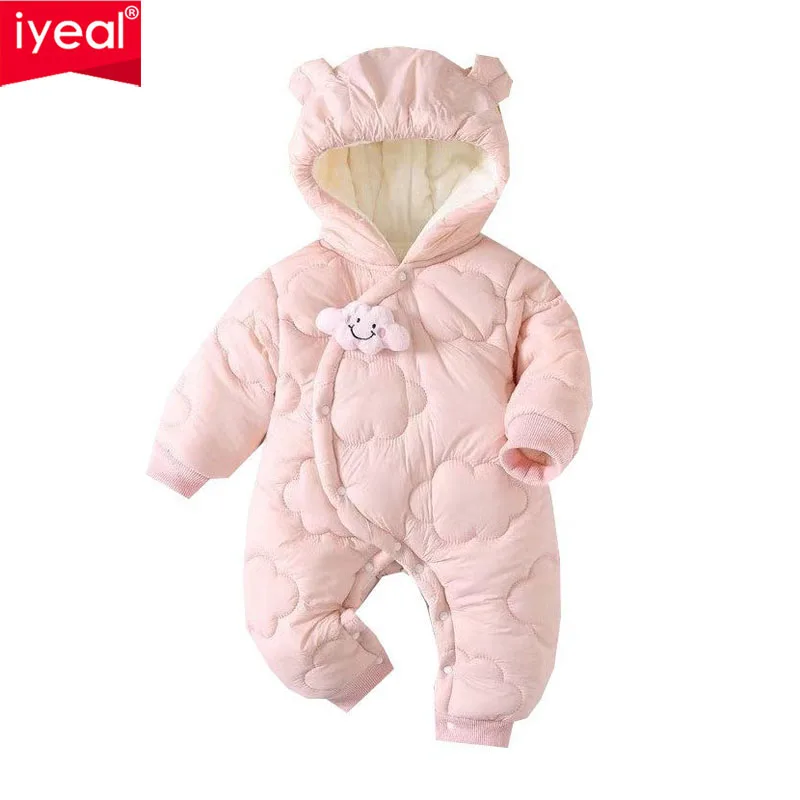 

IYEAL New Year's Jumpsuit For Newborn Baby Girls Autumn Winter With Thick Velvet Cotton Clothing Winter Thick Cotton Clothing