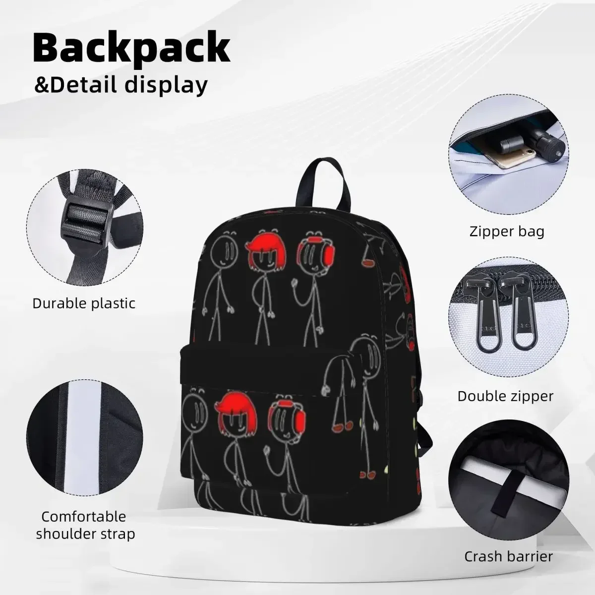 Henry Stickmin Merch Three People Men Kid Woman Backpacks Boys Bookbag Fashion Children School Bags Portability Travel Rucksack